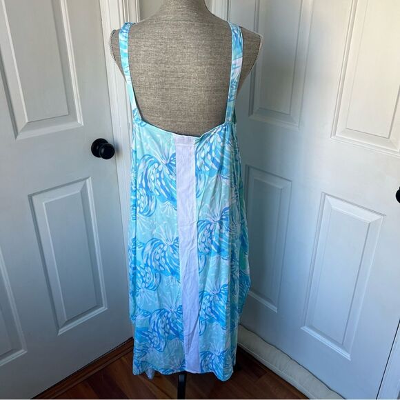 NWT Lilibridge The Blue Tropics Beachy Midi Dress Size Medium - Picture 5 of 7